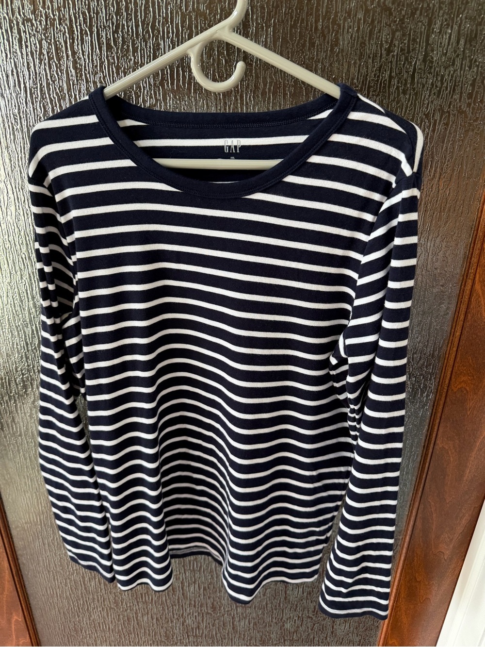 GAP Navy & White Striped Long Sleeve Top | XXL | Classic Nautical Style